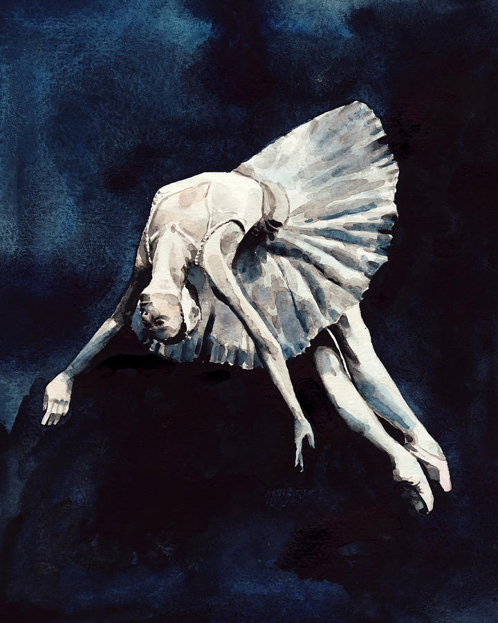 Natalie Portman Painting - Ballerina Swan Dive by Laura Row