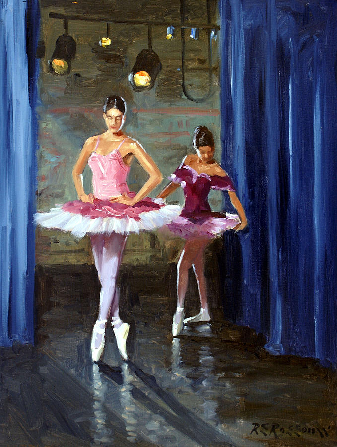 Ballerinas Backstage Painting by Roelof Rossouw