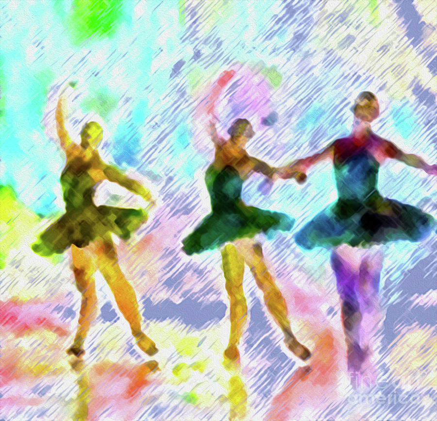 Ballerinas in Pastel Crayons Photograph by Nina Silver
