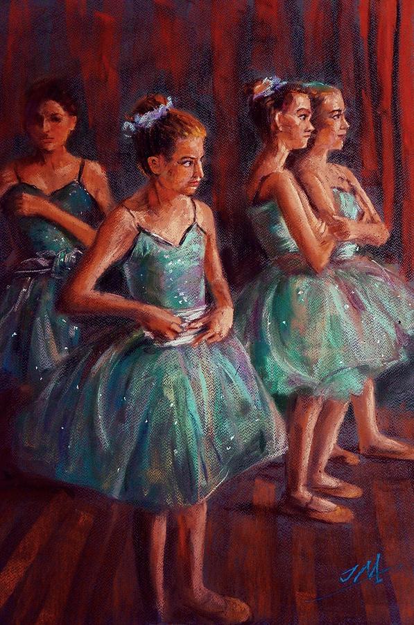 Ballerinas,in The Dancing Class  Painting by Jieming Wang