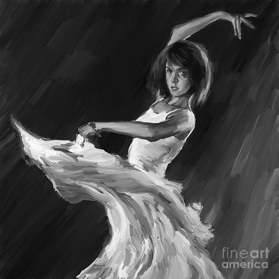 Swan Painting - Ballet dance 0905 by Gull G