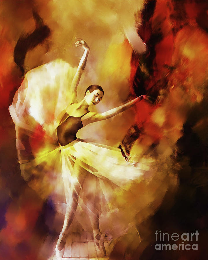 Swan Painting - Ballet Dance 3390 by Gull G