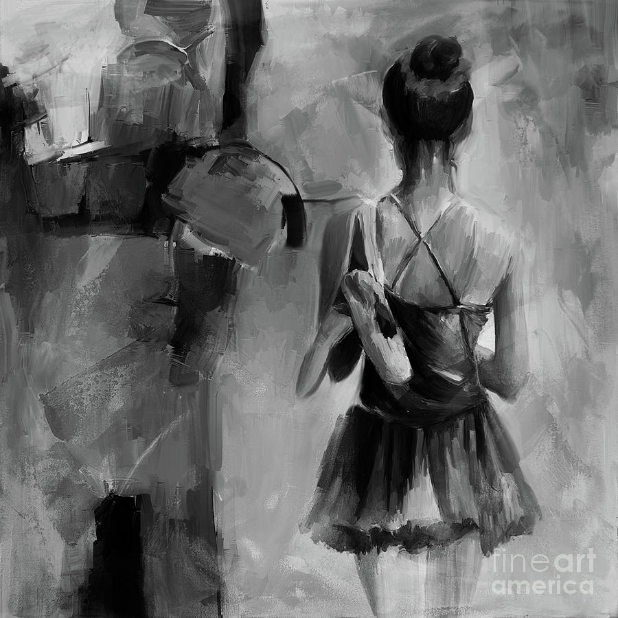 Ballet Dance Black n White 0043 Painting by Gull G