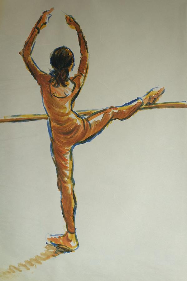 Ballet Dancer At The Bar Drawing by Mike Jory