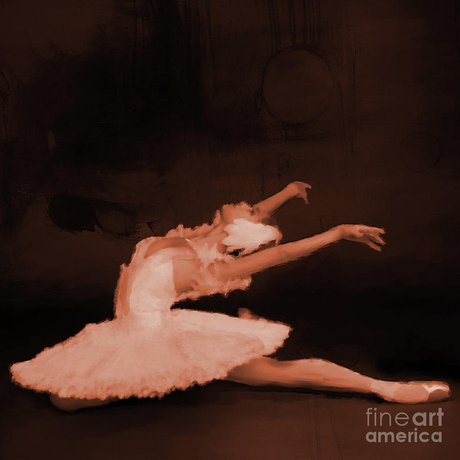 Fabric Painting - Ballet Dancer in white 01 by Gull G