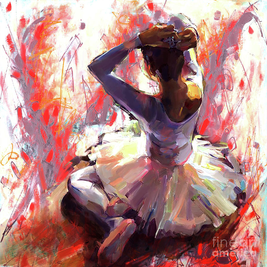 Ballet Dancer siting  Painting by Gull G