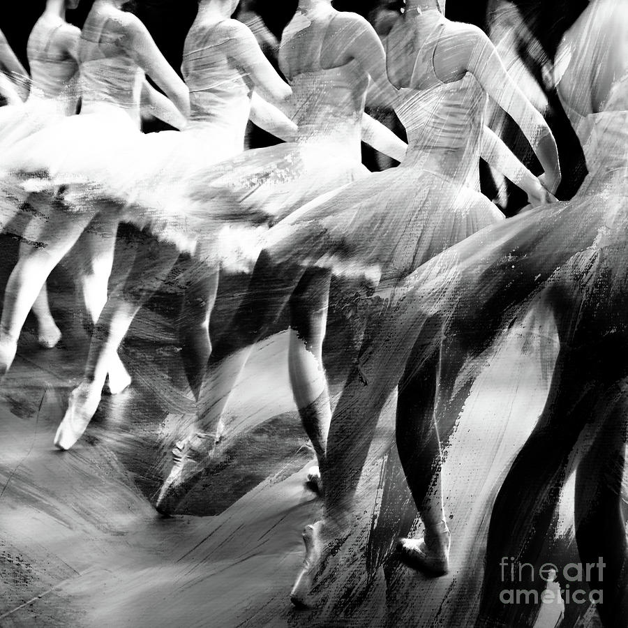 Swan Painting - Ballet Dancers by Gull G