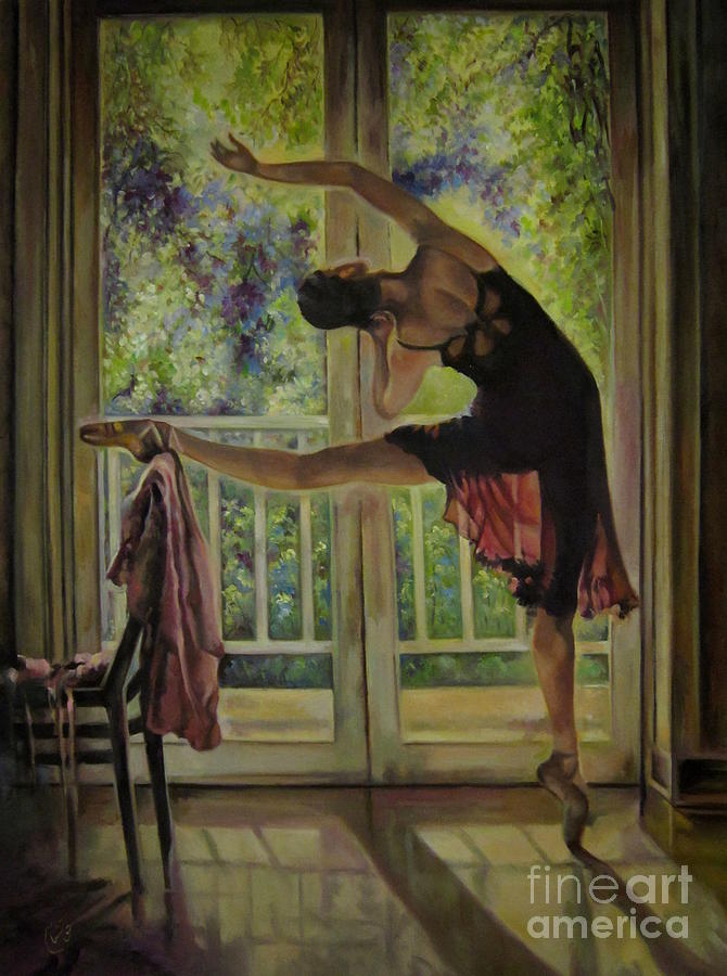 Impressionism Painting - Ballet Practice by Farideh Haghshenas