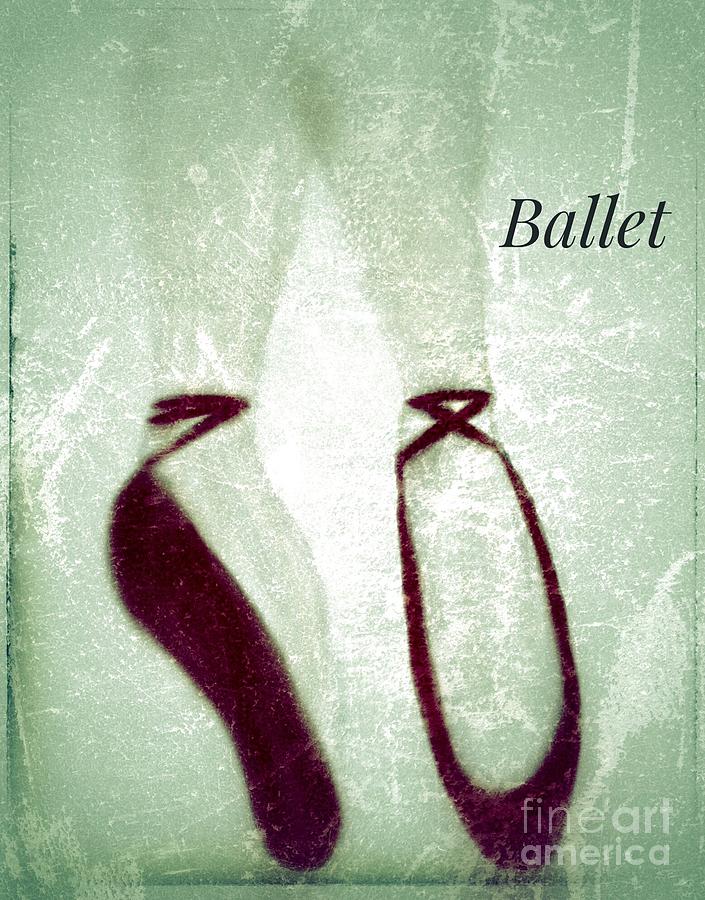 Ballet Shoes Illustration Textured Photograph by Susan Garren