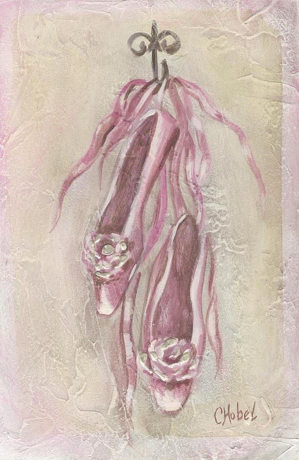 Ballet Shoes Painting Painting by Chris Hobel