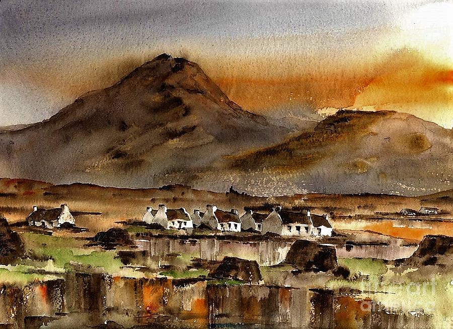 Ballinakill Bog, Connemara Painting by Val Byrne