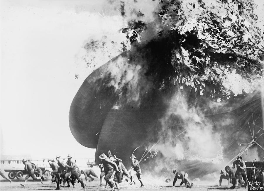 1920s Candid Photograph - Balloon Accident, The Explosion Of An by Everett