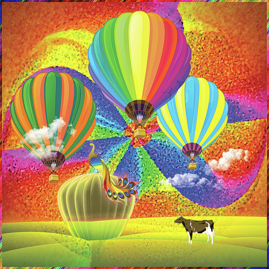 Balloon flight Digital Art by Harald Dastis