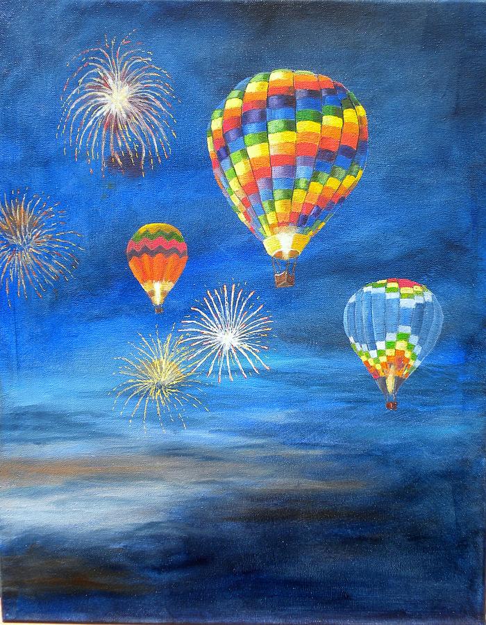 Balloon Glow Painting by Marti Idlet