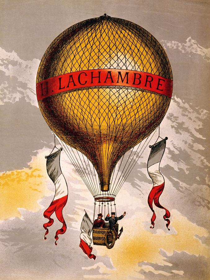 Balloon H. Lachambre, 1890 Painting by Vincent Monozlay