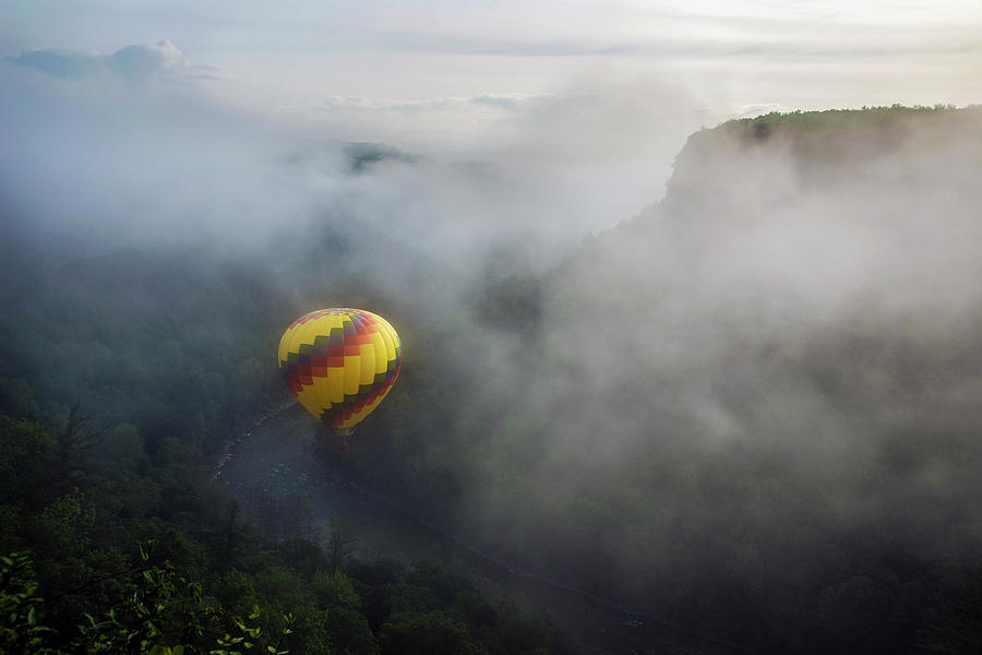 Balloon over Letchworth Photograph by Mark Papke