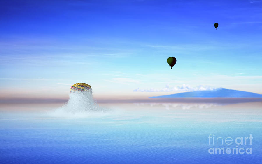 Balloon Popping Out Of Ocean Photograph