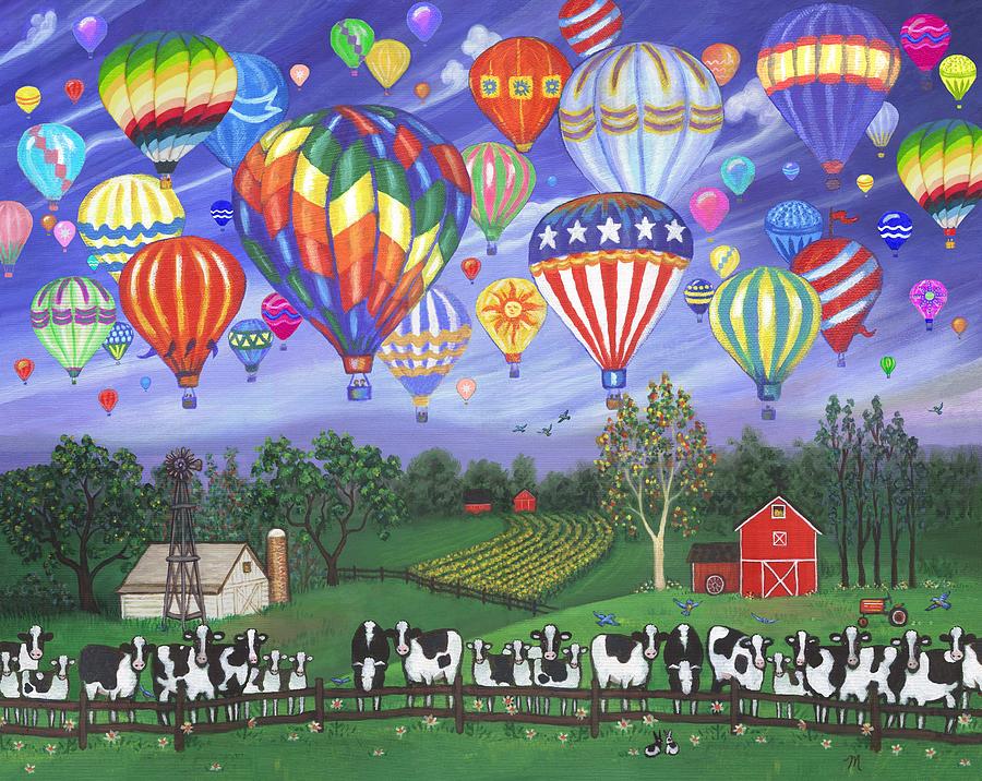 Landscape Digital Art - Balloon Race Two by Linda Mears