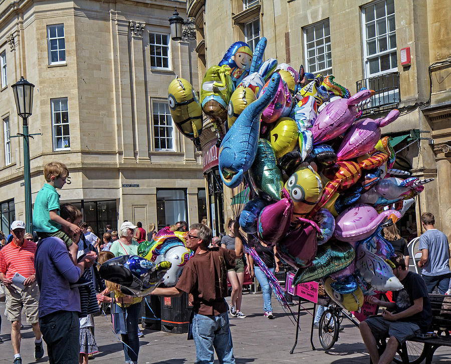 Balloon Vendor in Bath Photograph by Robert Pilkington