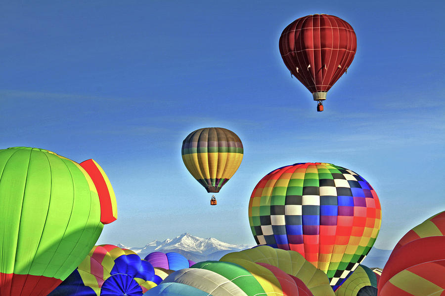 Denver Photograph - Ballooning Above Longs Peak by Scott Mahon
