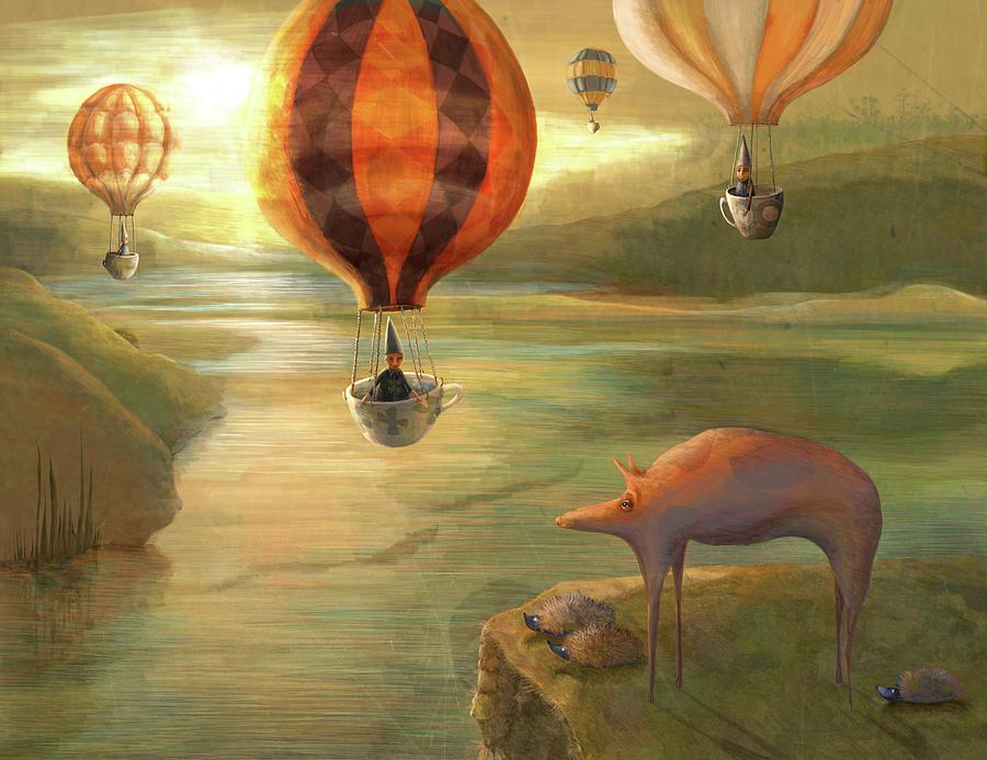 Mountain Digital Art - Ballooning by Catherine Swenson