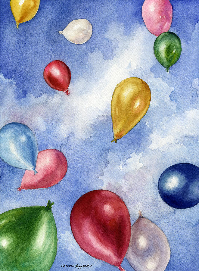 Balloons in Flight Painting by Anne Gifford