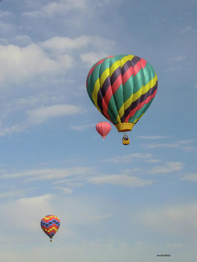 El Paso Photograph - Balloons Over the Desert by Allen Sheffield