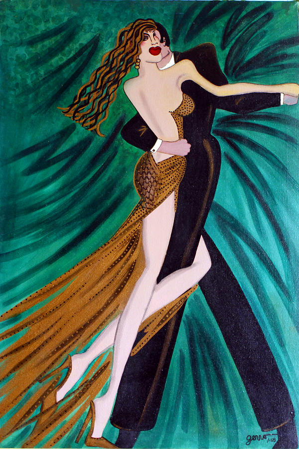Ballroom Dancers Painting - Ballroom Dancers Champagne Tango by Helen Gerro