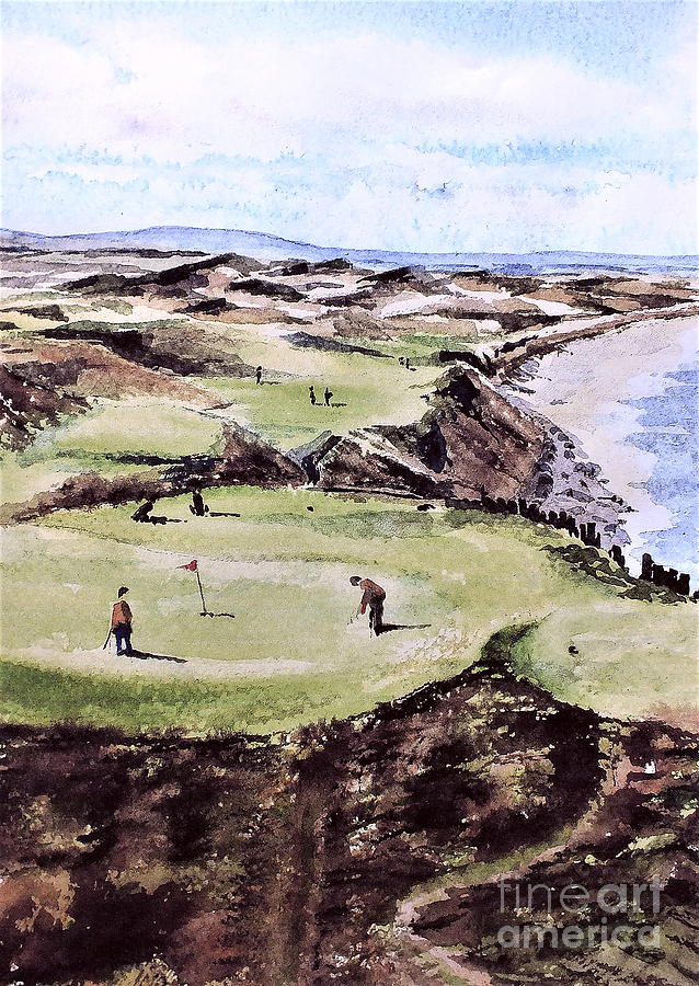 Ballybunion Golf links, Kerry Painting by Val Byrne