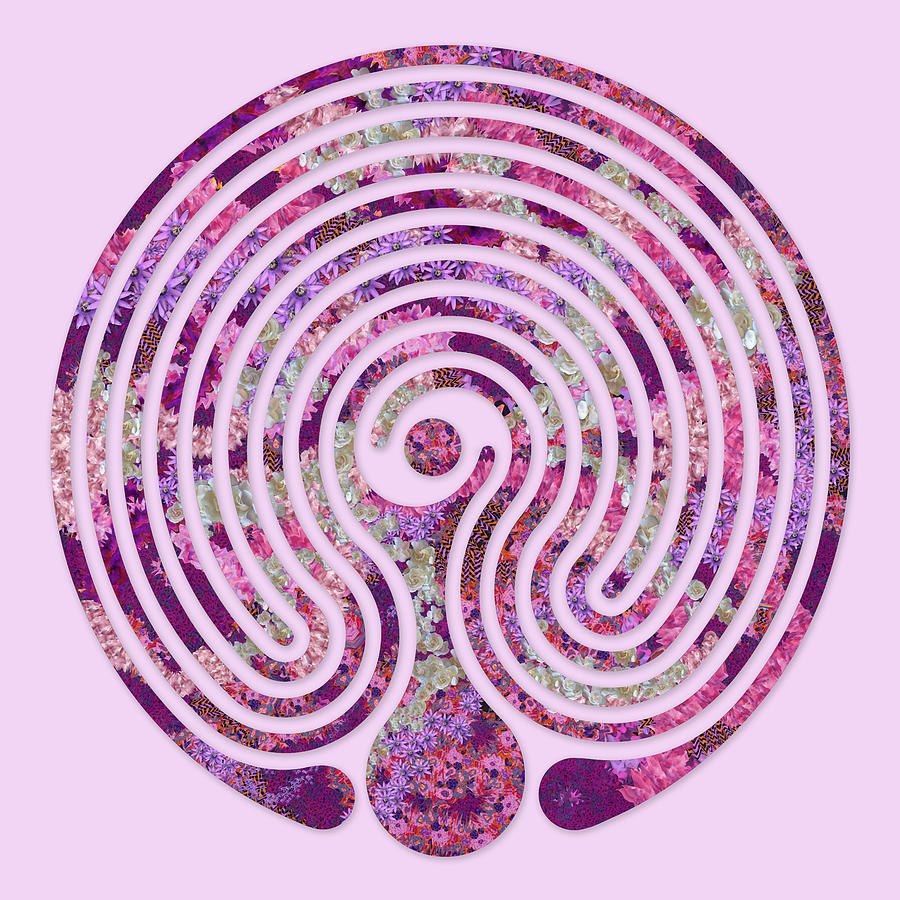 Baltic Wheel - Purple FLoral Digital Art by Fine Art Labyrinths - Pixels