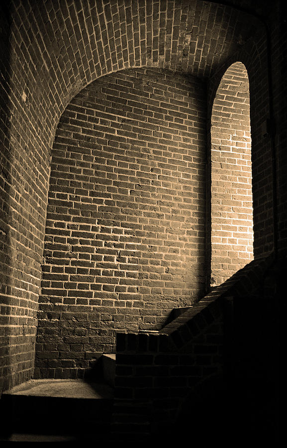 Baltimore - Dark Brick Passageway 2003 Sepia Photograph by Frank Romeo
