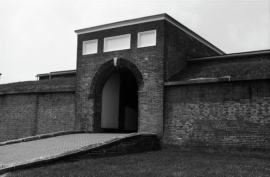 Baltimore - Fort McHenry Entrance BW 2003 Photograph by Frank Romeo