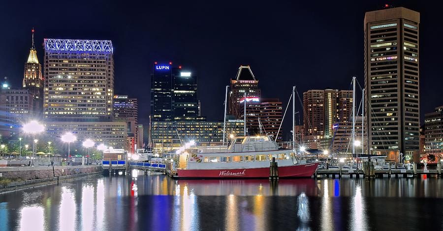 Baltimore Harbor at Night Photograph by Frozen in Time Fine Art Photography