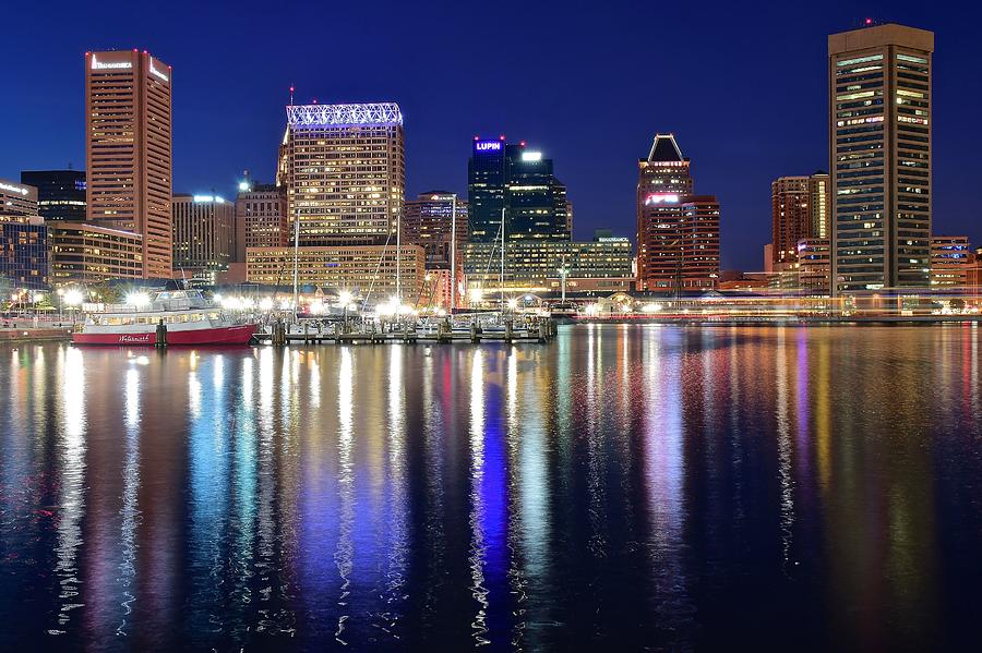 Baltimore Harbor Lights Photograph by Frozen in Time Fine Art Photography