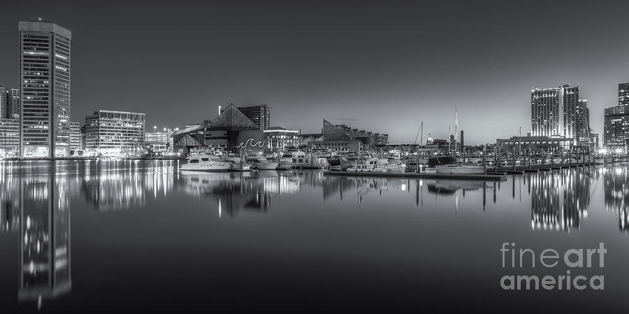 Baltimore Inner Harbor Skyline at Dawn Panoramic IV Photograph by Clarence Holmes