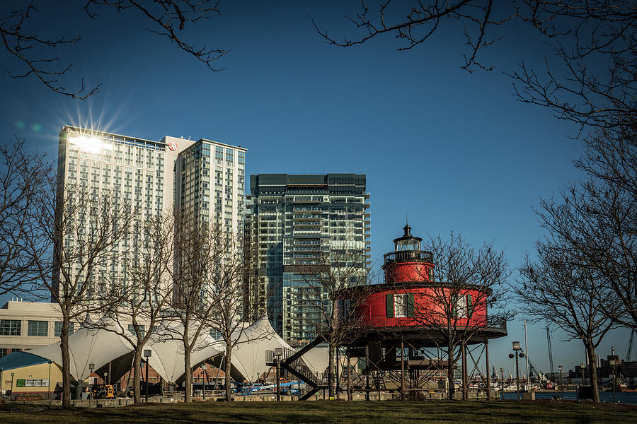 Baltimore Lighthouse and Buildings Photograph by Framing Places