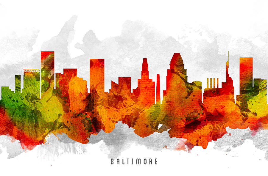 Baltimore Painting - Baltimore Maryland Cityscape 15 by Aged Pixel