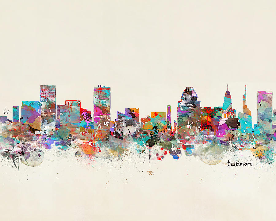 Baltimore Painting - Baltimore Maryland Cityscape by Bri Buckley