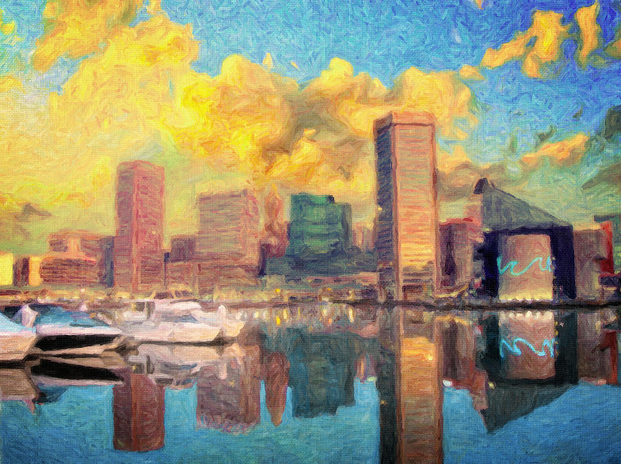 Baltimore Maryland Skyline Painting by Zapista OU