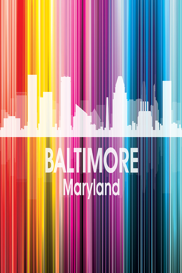 Baltimore Digital Art - Baltimore MD 2 Vertical by Angelina Tamez