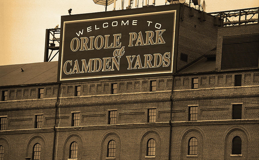 Architecture Photograph - Baltimore Orioles Park at Camden Yards Sepia by Frank Romeo