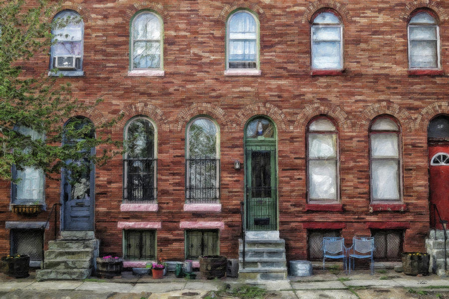 Baltimore Rowhouse - MD224442 Painting by Dean Wittle