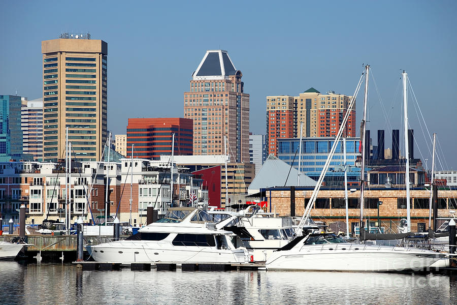 Baltimore Skyline Along The Inner Harbor Photograph By Denis Tangney Jr