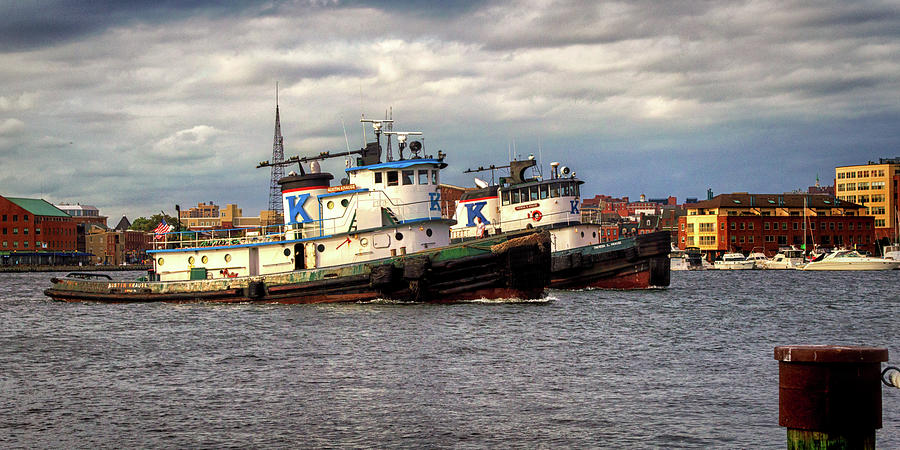 Baltimore Tugboats In Tandem Photograph