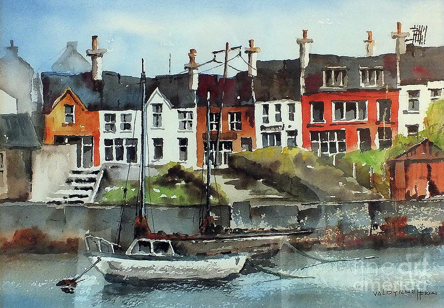 F 712   Baltimore, West Cork. Painting by Val Byrne