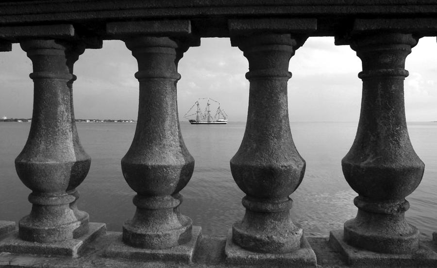 Balustrades and pirate ship Photograph by David Lee Thompson