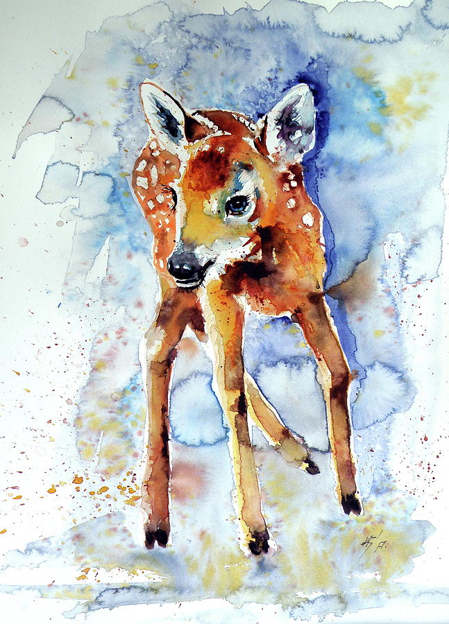 Bambi roe Painting by Kovacs Anna Brigitta