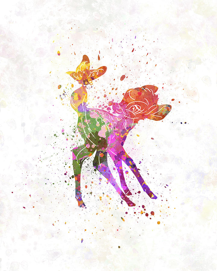 Bambi watercolor art Painting by Pablo Romero