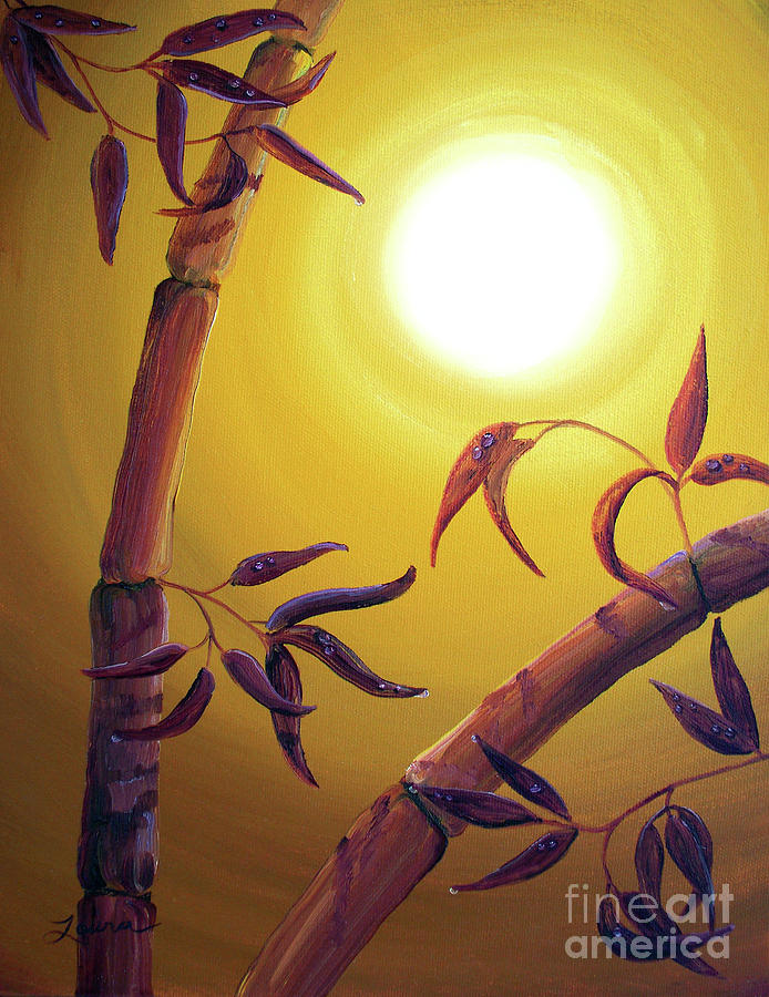 Bamboo after a Light Rain Painting by Laura Iverson