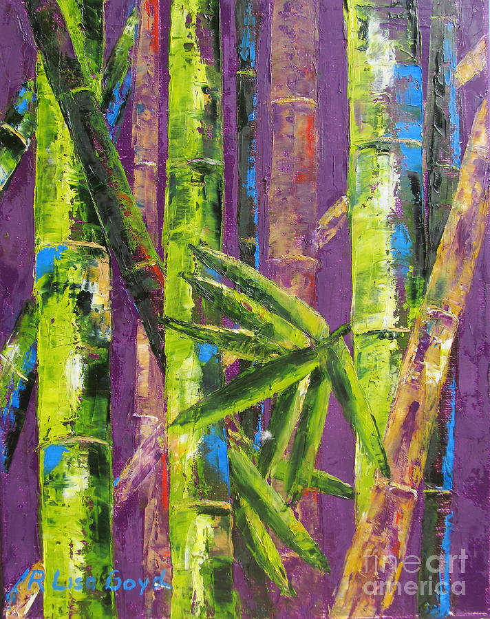 Bamboo by Pallet Knife Painting by Lisa Boyd